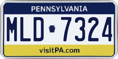 PA license plate MLD7324