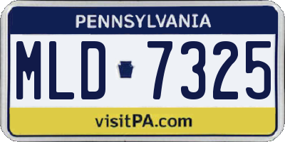 PA license plate MLD7325