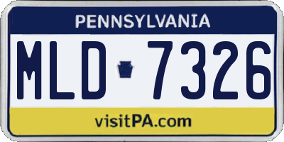 PA license plate MLD7326