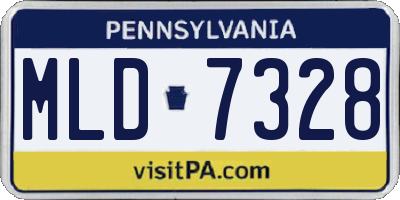 PA license plate MLD7328