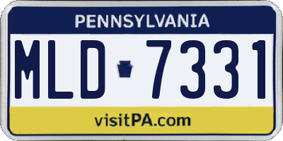 PA license plate MLD7331