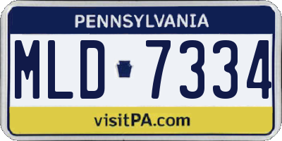 PA license plate MLD7334