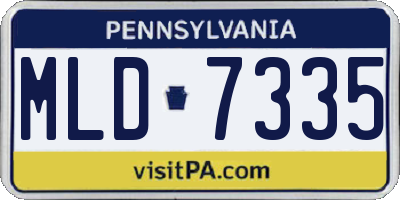 PA license plate MLD7335