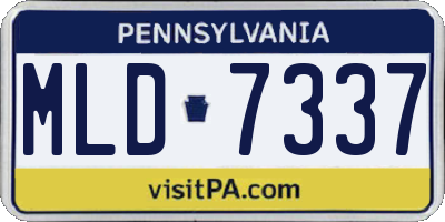 PA license plate MLD7337