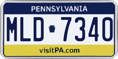 PA license plate MLD7340
