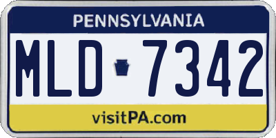 PA license plate MLD7342