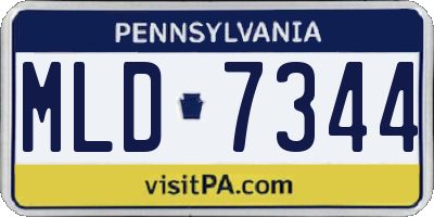 PA license plate MLD7344