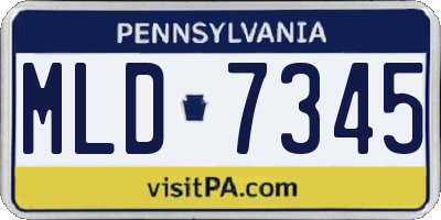 PA license plate MLD7345