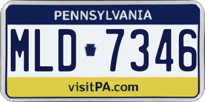 PA license plate MLD7346