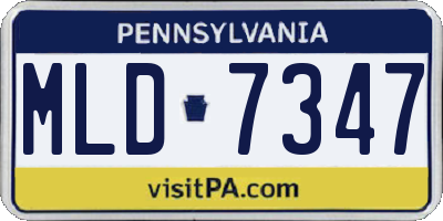 PA license plate MLD7347