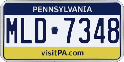 PA license plate MLD7348