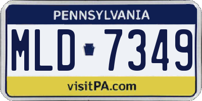 PA license plate MLD7349