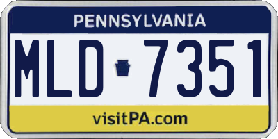 PA license plate MLD7351