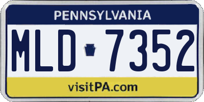 PA license plate MLD7352