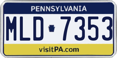 PA license plate MLD7353