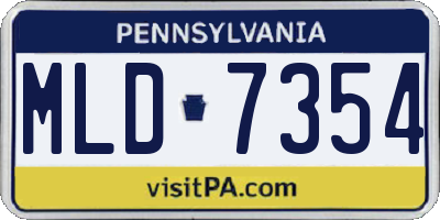 PA license plate MLD7354