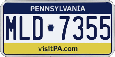 PA license plate MLD7355