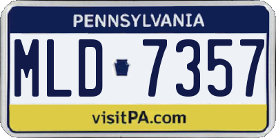 PA license plate MLD7357