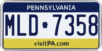 PA license plate MLD7358
