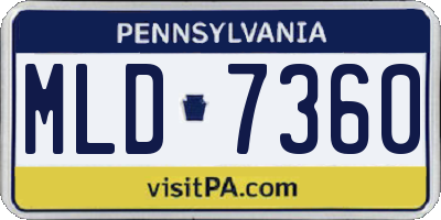PA license plate MLD7360
