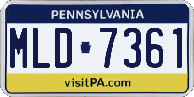 PA license plate MLD7361