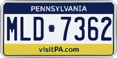 PA license plate MLD7362