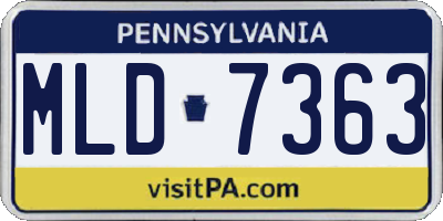 PA license plate MLD7363