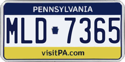 PA license plate MLD7365