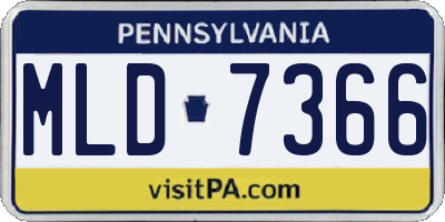 PA license plate MLD7366