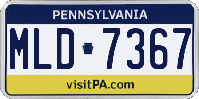 PA license plate MLD7367
