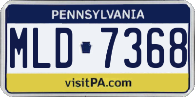 PA license plate MLD7368