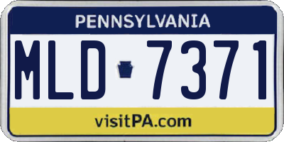 PA license plate MLD7371