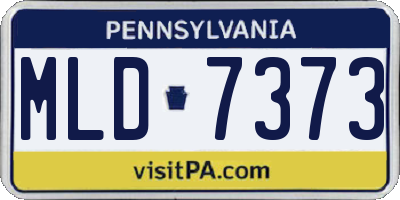 PA license plate MLD7373