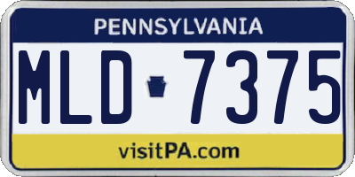 PA license plate MLD7375