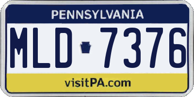PA license plate MLD7376