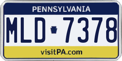 PA license plate MLD7378
