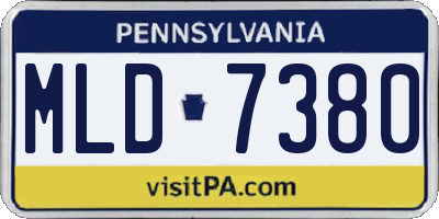 PA license plate MLD7380