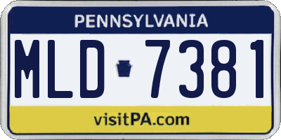 PA license plate MLD7381