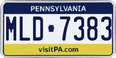 PA license plate MLD7383