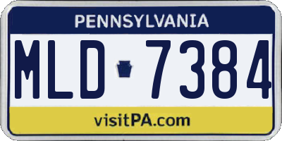 PA license plate MLD7384