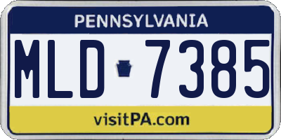 PA license plate MLD7385