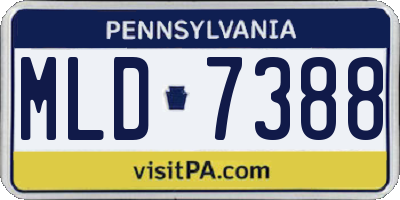PA license plate MLD7388