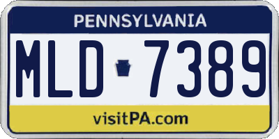 PA license plate MLD7389
