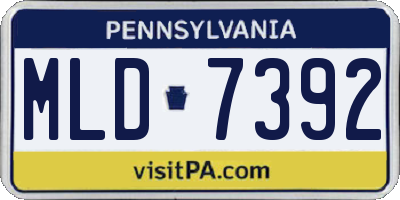 PA license plate MLD7392