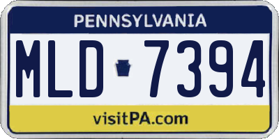 PA license plate MLD7394