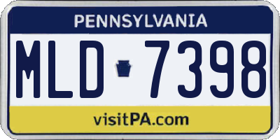 PA license plate MLD7398