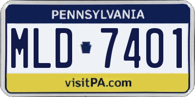 PA license plate MLD7401
