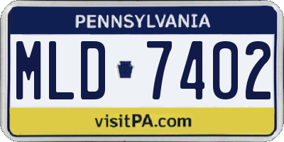 PA license plate MLD7402