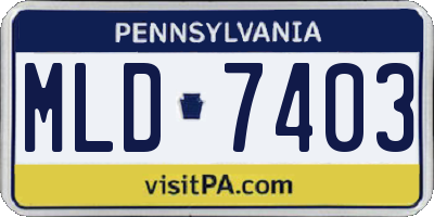 PA license plate MLD7403