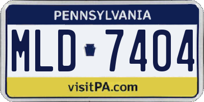 PA license plate MLD7404